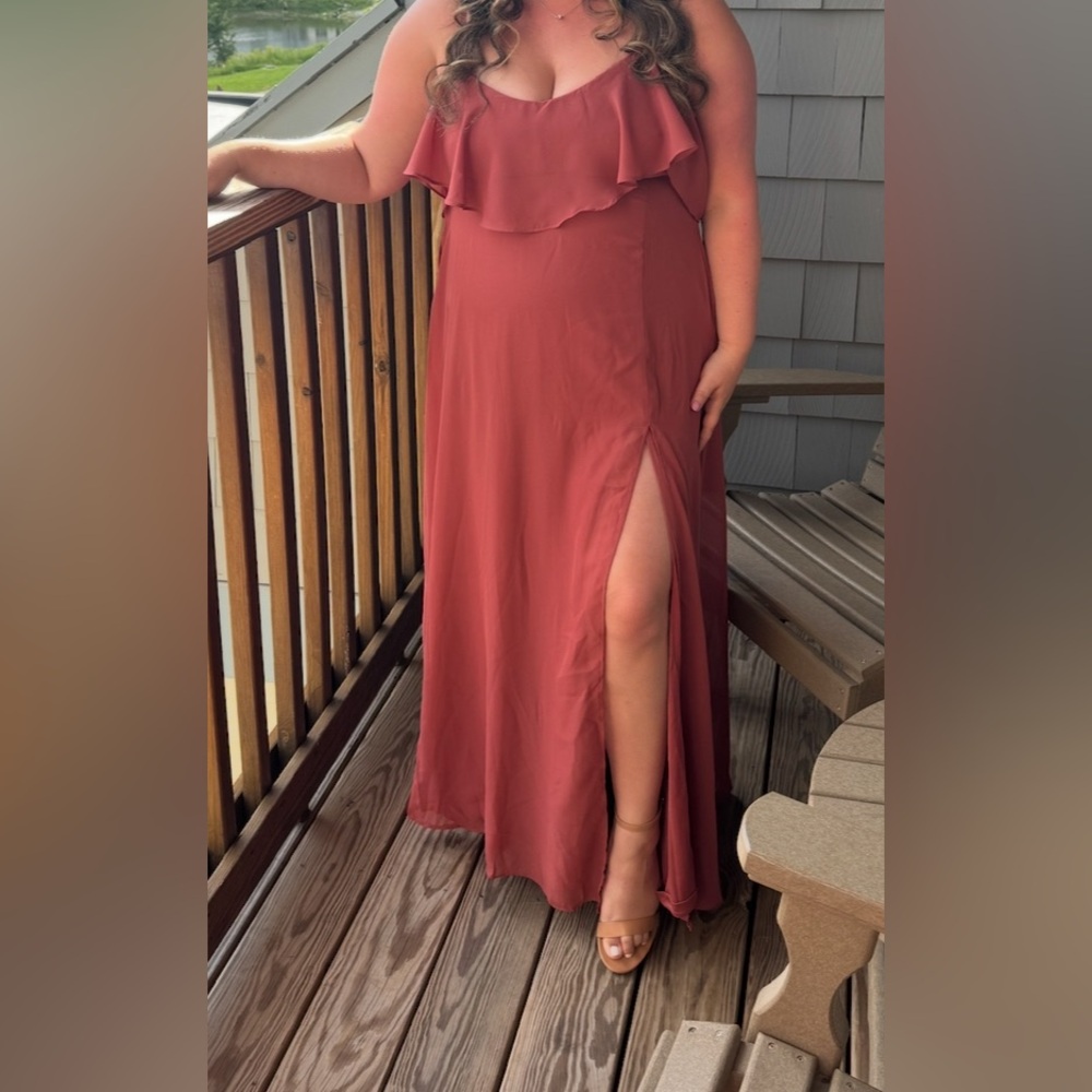 Elegant Rust Maxi Dress